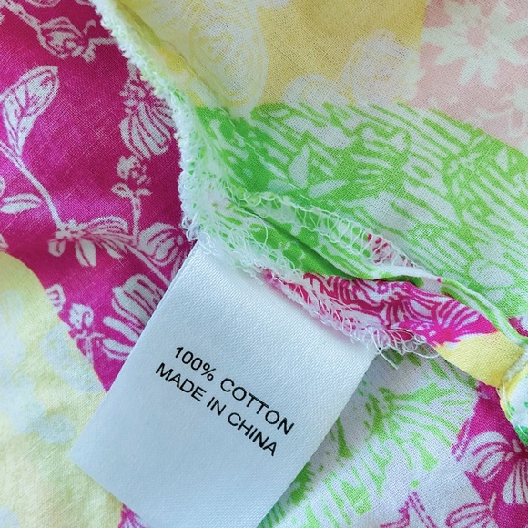 Lilly Pulitzer Button Down Blouse Jonni Wing Ding Floral Patch XS Womens Pink - Picture 9 of 9